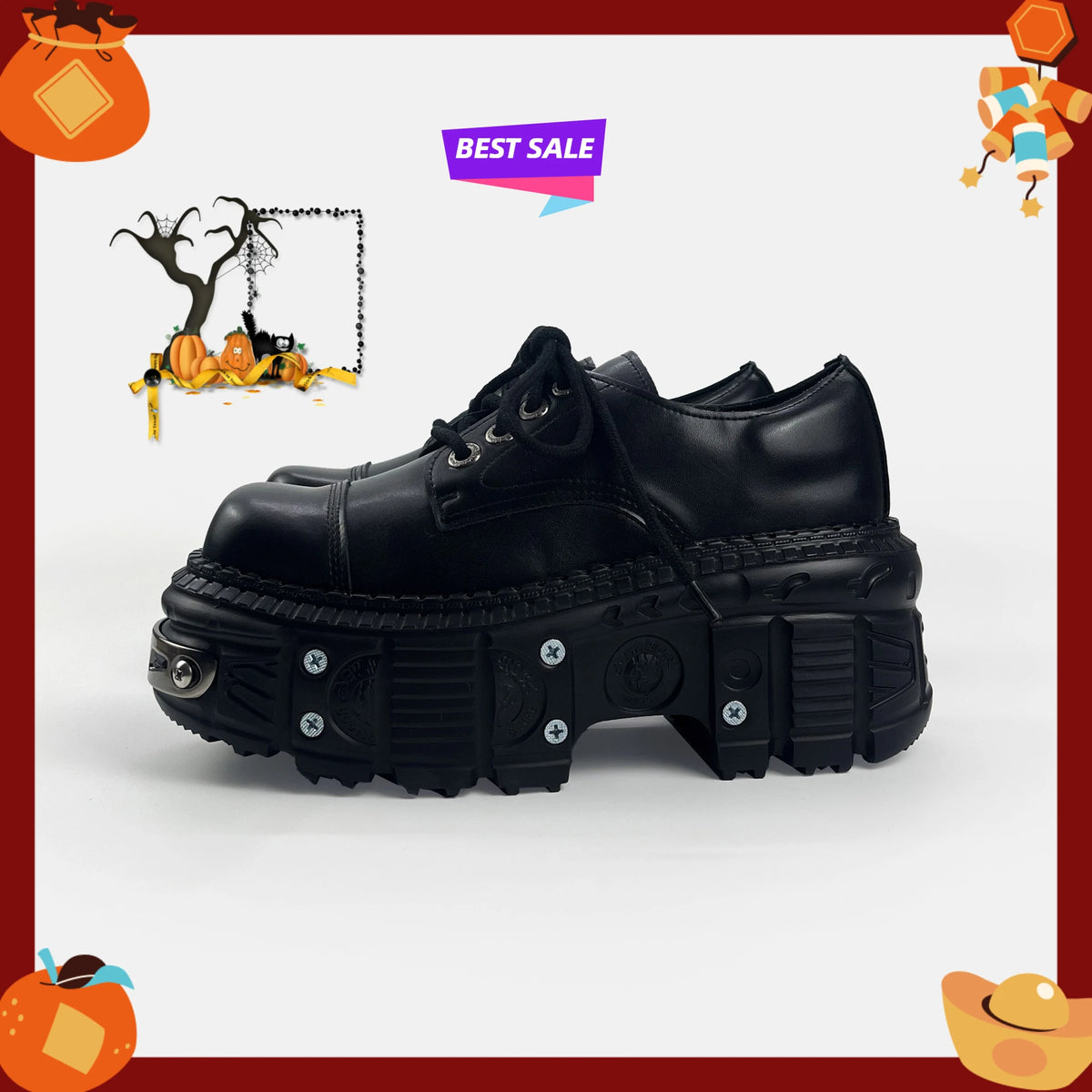 PENDRA Leather Platform Spanish Shoes