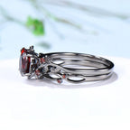 PENDRA Black Rose Red Ring