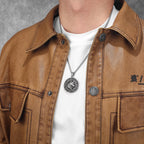 PENDRA Rune Wolf Steel Necklace