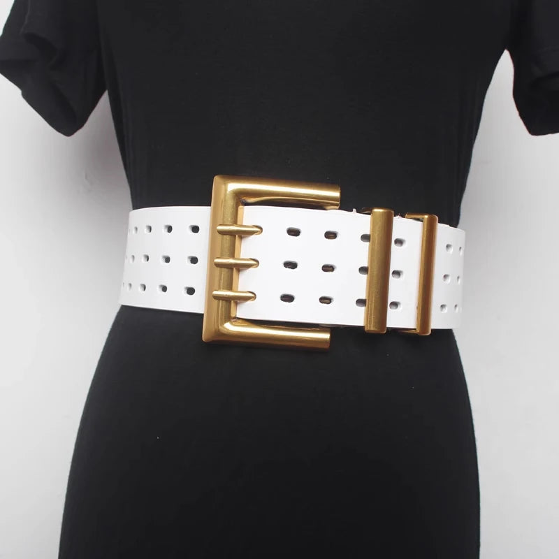 High-end luxury brands elegant Women's leather belt female Wide belt for Women gothic corset cummerbund Punk Cowboy Y2K belts
