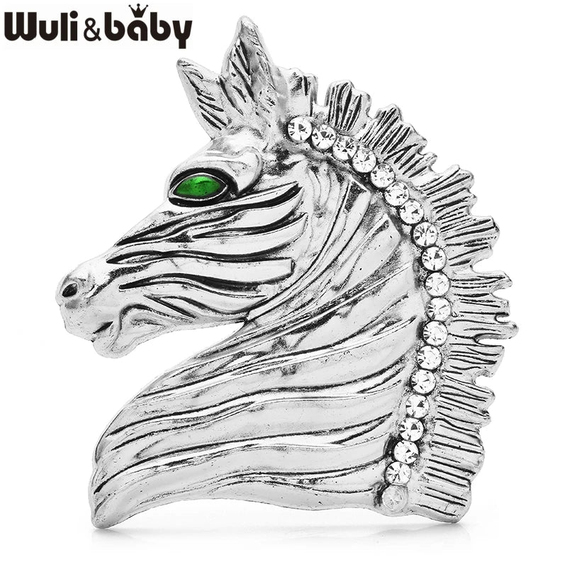 Wuli&baby Vintage Horse Brooches For Women Unisex 2-color Alloy Zebra Animal Party Casual Brooch Pins Gifts