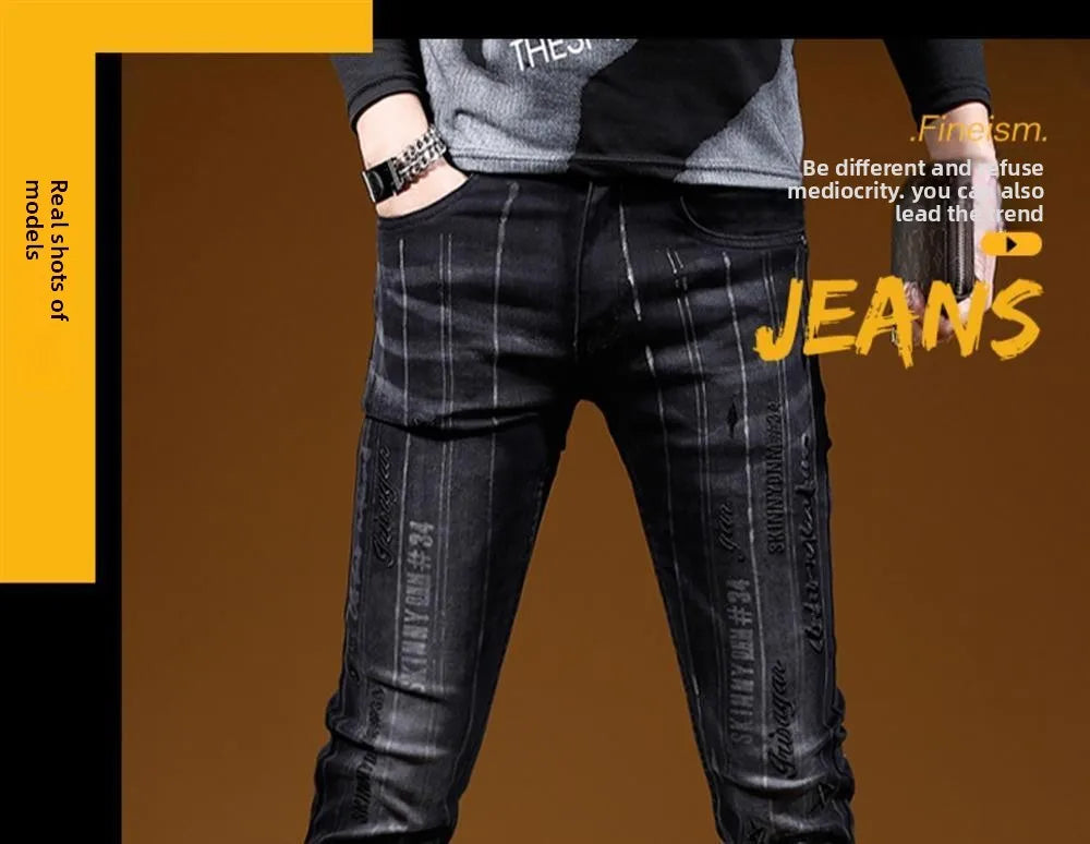PENDRA Cowboy Black Letter Pants