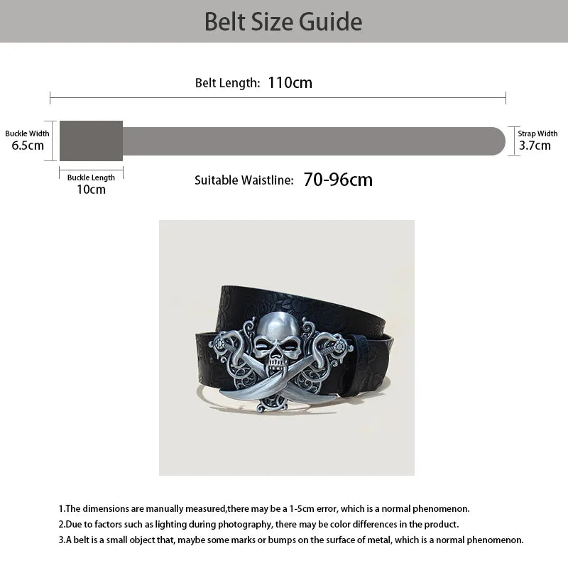 PENDRA Velaellea Leather Skull Gothic Belt