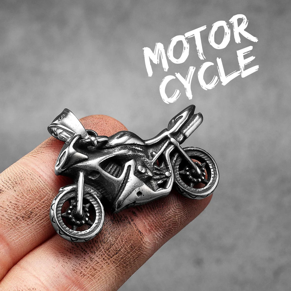 Racing Motorcycle Rider Stainless Steel Men Necklaces Pendant Chain Punk Biker New In For Women Fashion Jewelry Gifts Wholesale