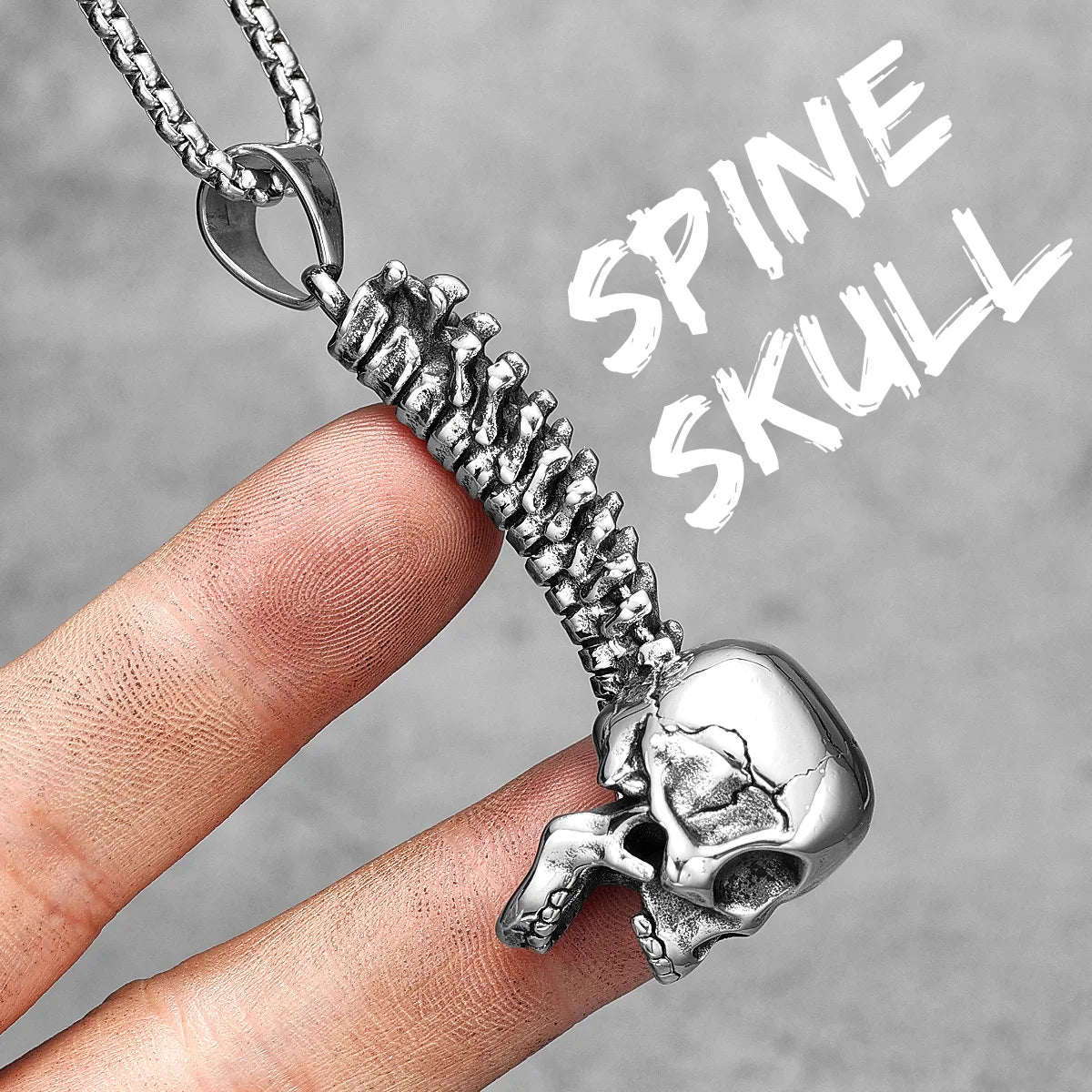 PENDRA Skull Spine Domineering Steel Necklace