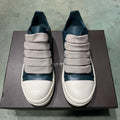 PENDRA Green Gothic Green Leather Low-Top Jumbo-Lace Thick-Sole Sneakers