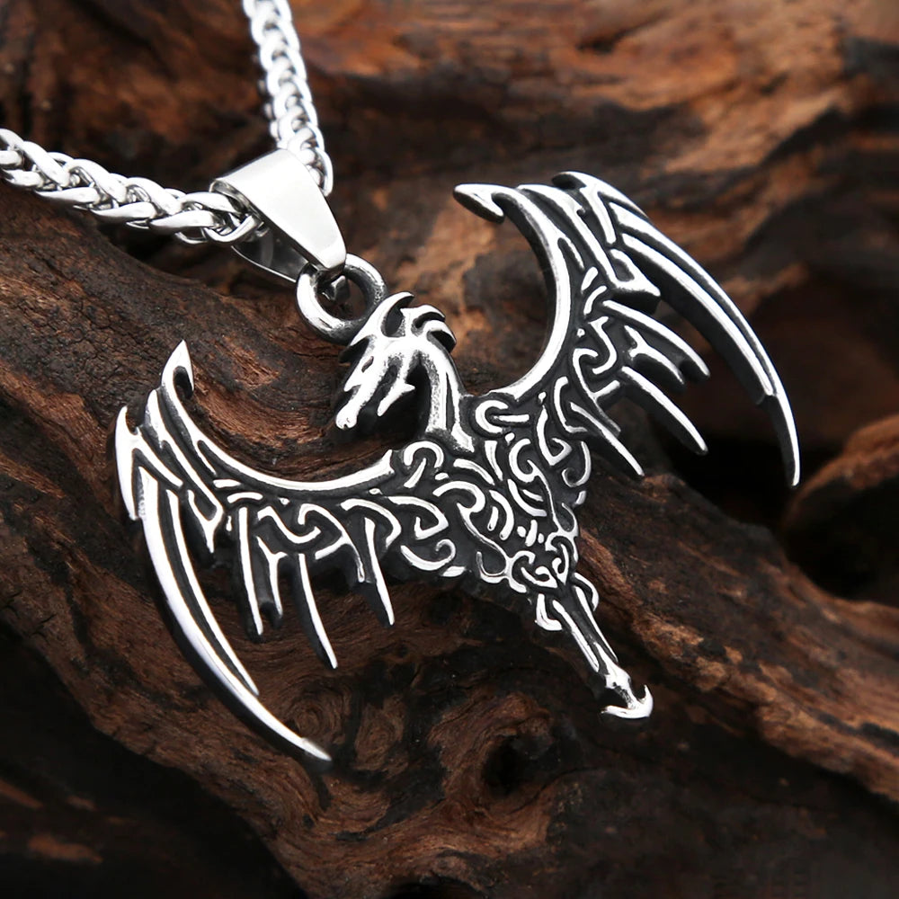 PENDRA Dragonflight Vintage Flying Dragon Pendant Necklace