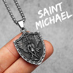 PENDRA Angel St Michael Steel Necklace