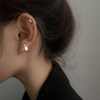 VENTFILLE 925 Sterling Silver Geometry Studs Earring for Women Splicing Korean Hip Hop Versatile Jewelry Gift Dropshipping