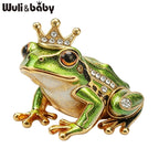 PENDRA Crown Frog Rhinestone Brooch