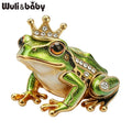 PENDRA Crown Frog Rhinestone Brooch