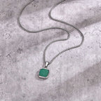 PENDRA Square Stone Natural Pendant Necklace