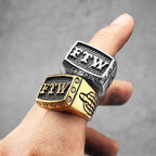 FTW Middle Finger Men Rings Stainless Steel Punk Vintage Cool Stuff Fashion Jewelry Accessories For Women Gift Wholesale