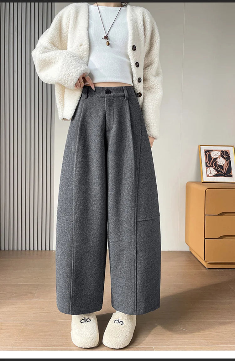 PENDRA Wide Leg Waist Straight Pants