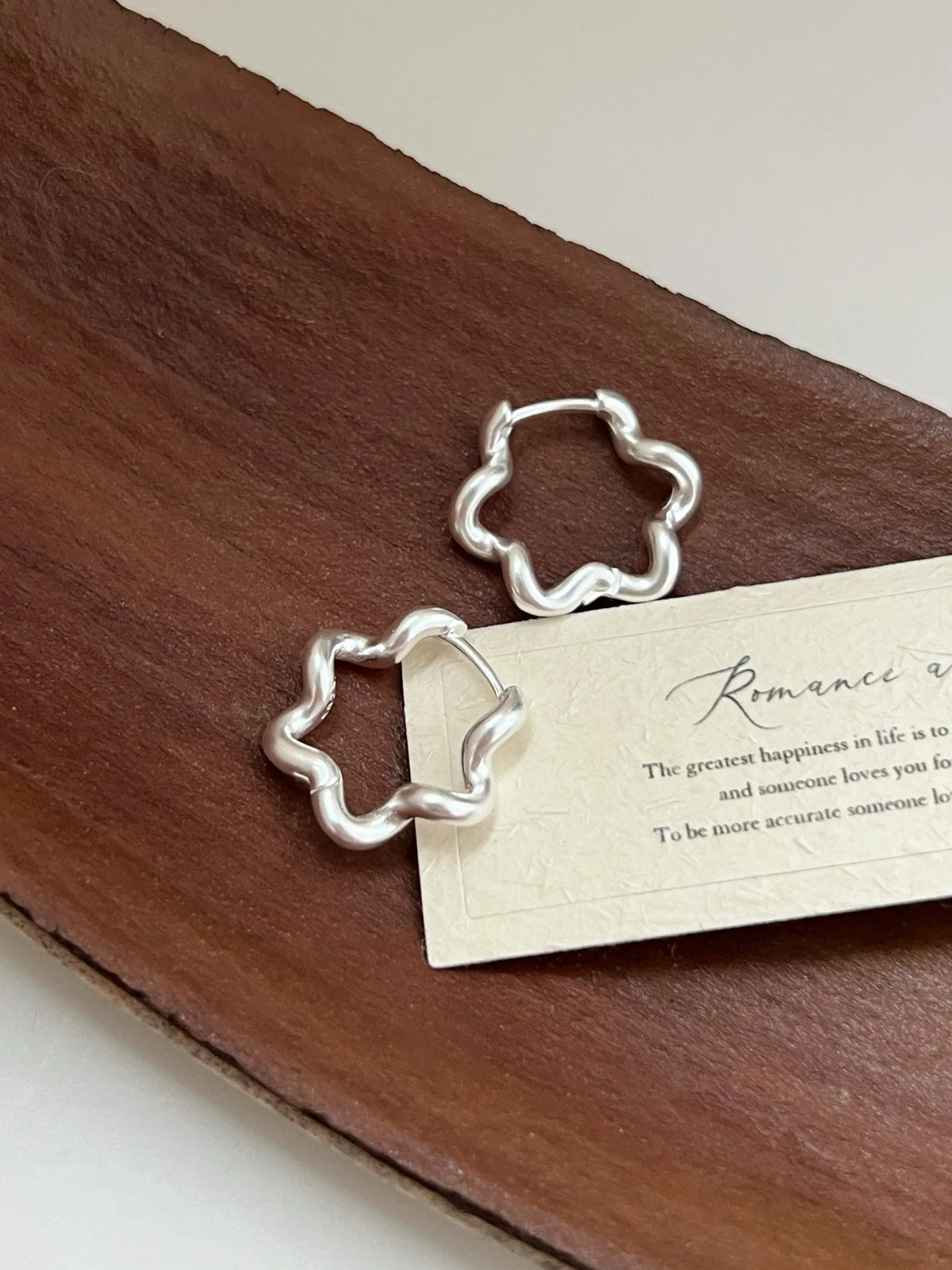 PENDRA Hollow Out Flower Hoop Earrings