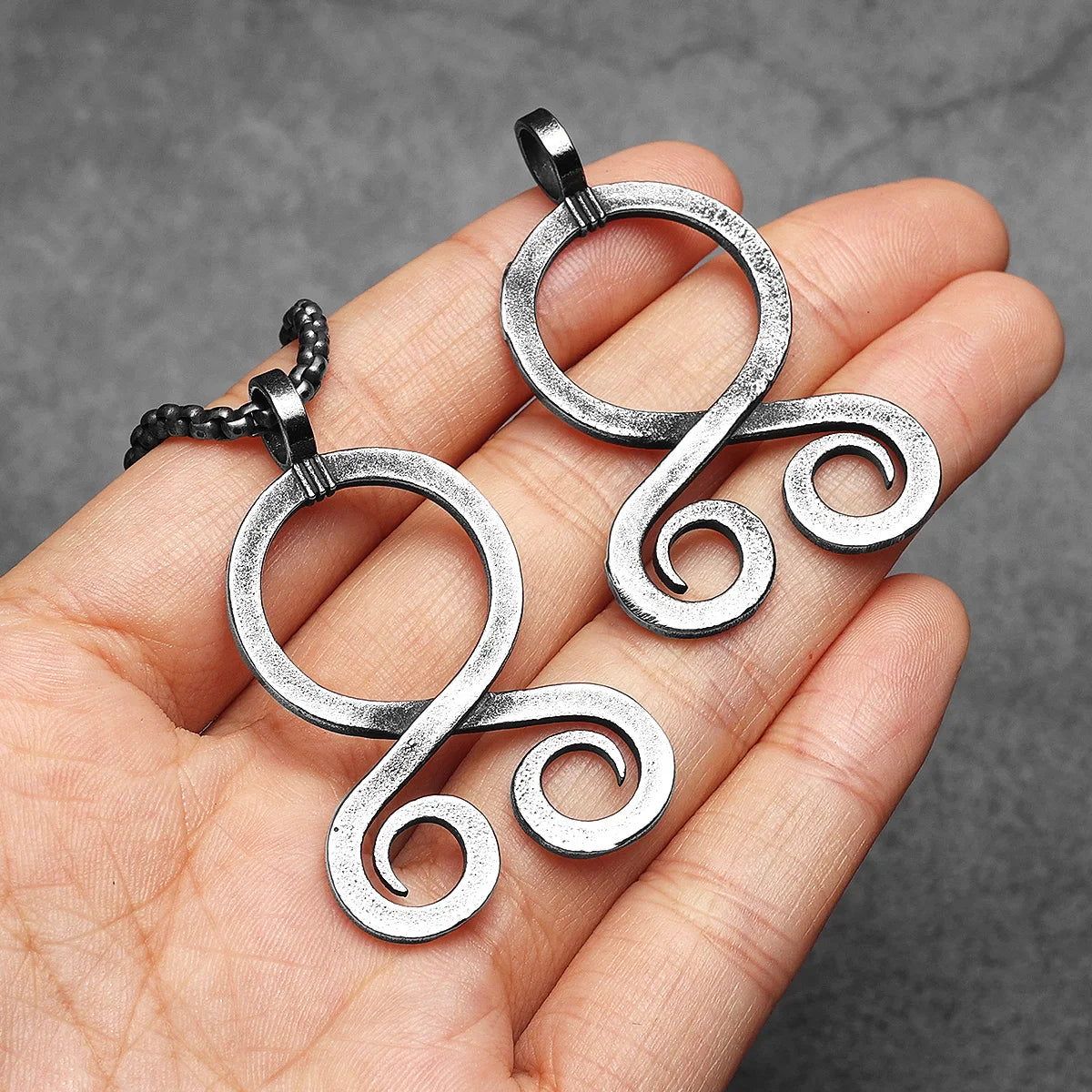 PENDRA Ancient Troll Cross Steel Necklace