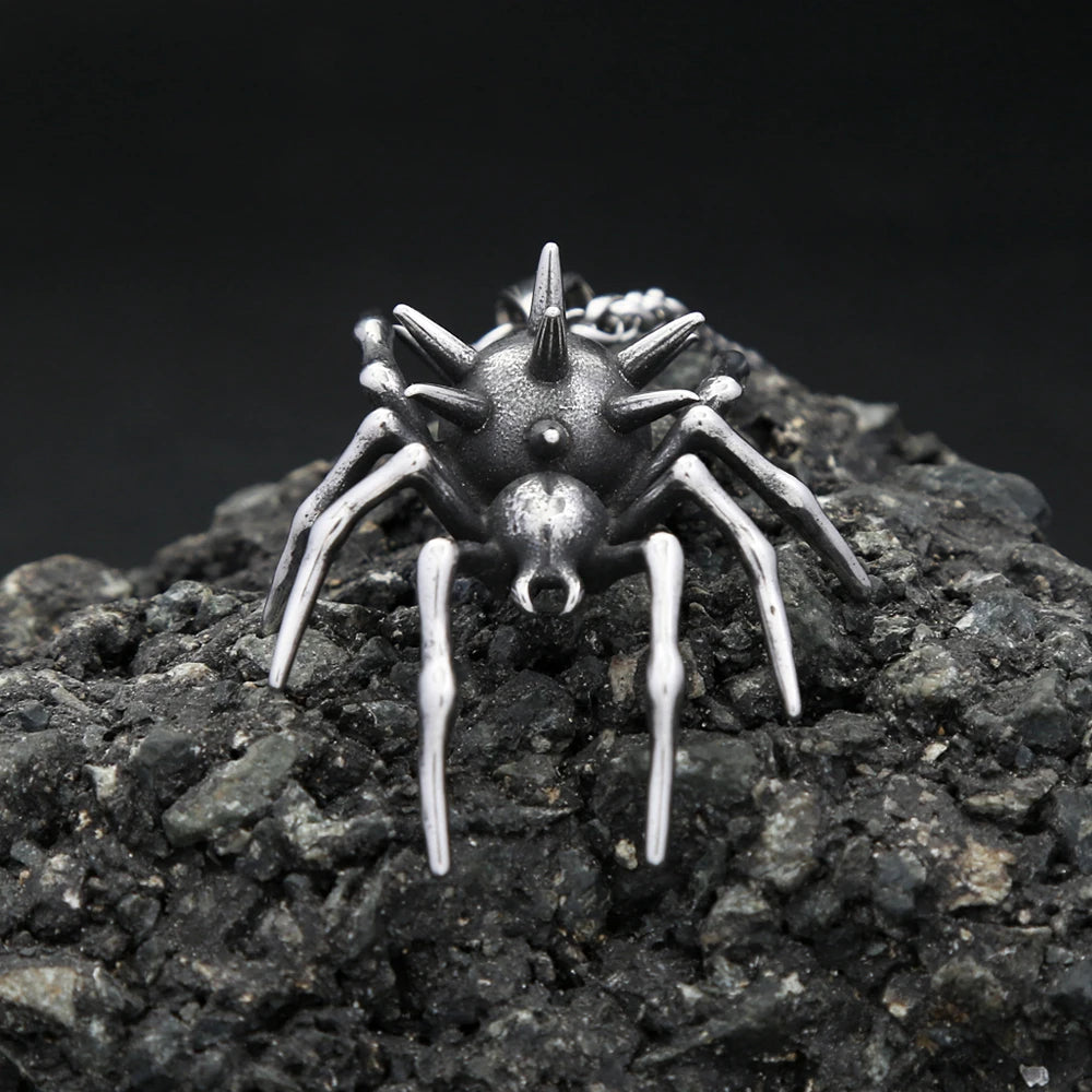 PENDRA Spiderweb Gothic Spider Pendant