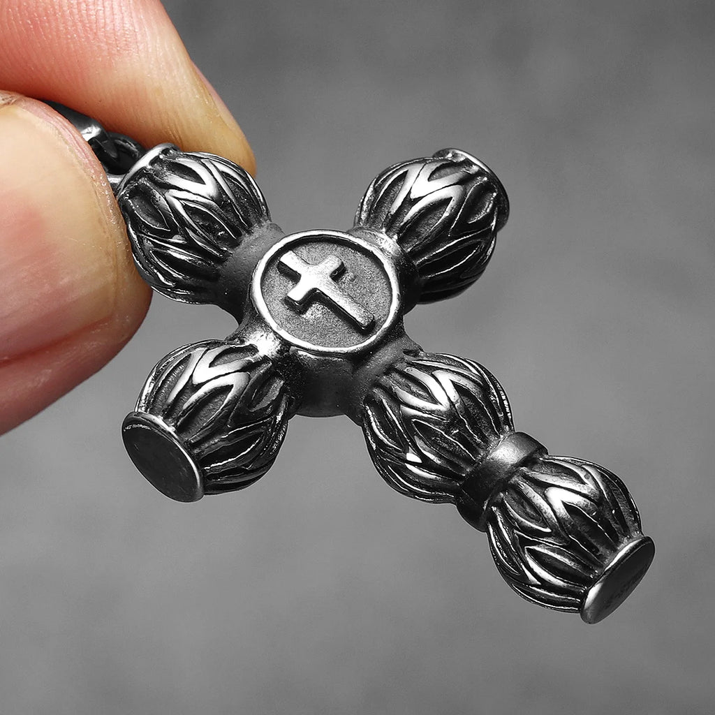 Circular Cross Men Necklaces Stainless Steel Retro Pendant Chain Women Fashion Jewelry Punk New In Accessories Gifts Wholesale