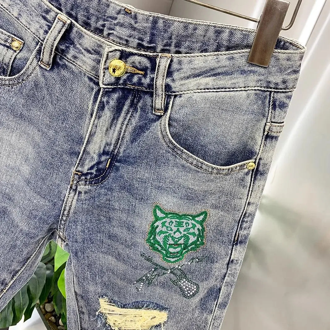 PENDRA Denim Embroidery Arrival Pants