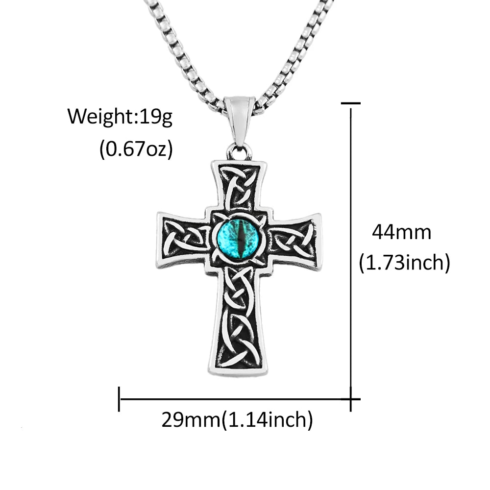 PENDRA Vikingeye Blue Eye Cross Pendant