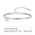 Men's Thin Chain Bracelets,Stainless Steel Silver Color Adjustable Metal Wristband,Classic Hip Hop Trendy Chain Gift