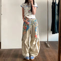 PENDRA Ribbon Patchwork High Waist Parachute Pants