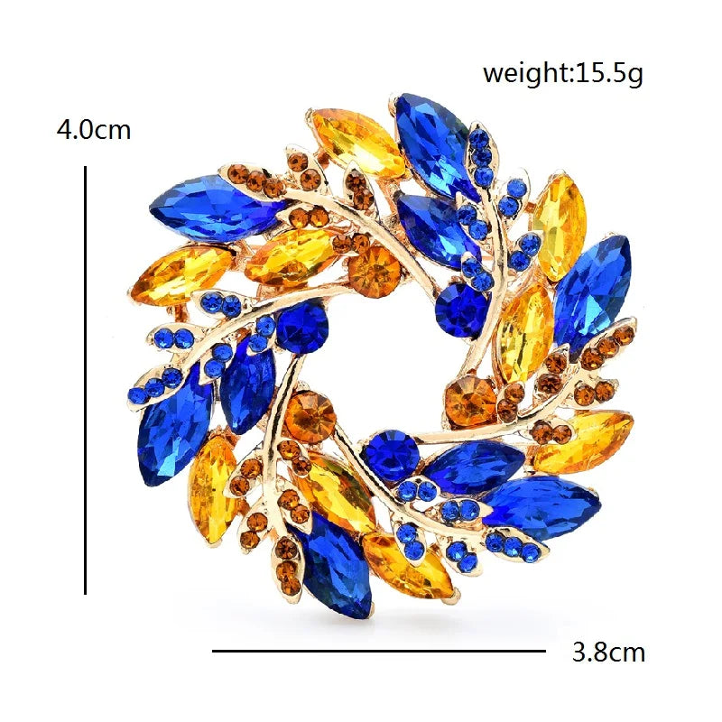 PENDRA Olivara Classical Olive Branch Circle Brooch