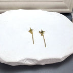 PENDRA Silver Gold Stamp Earrings