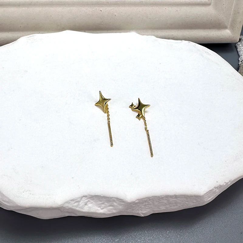 PENDRA Silver Gold Stamp Earrings