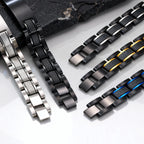 Customized Watch Band Bracelet for Men,Personalized Stainless Steel Chunky Bracelet,Luxury DAD Husband Boyfriend Gift