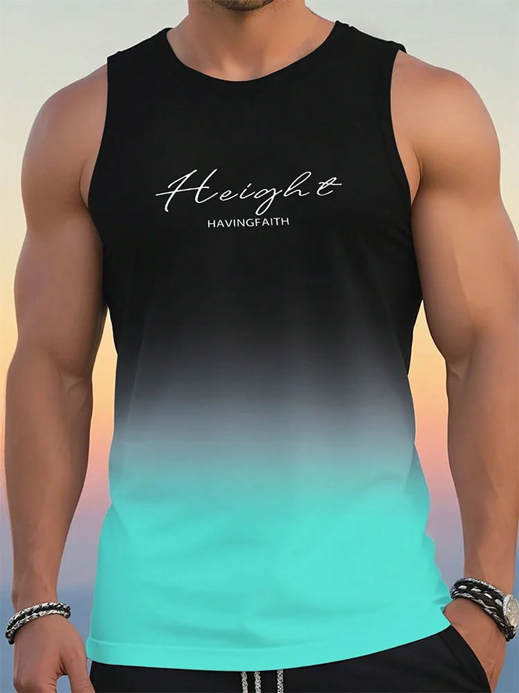 Summer Exercise Fitness Men's Tank Top Outdoor Sports Loose Comfortable Men's Sleeveless Tee Daily Street Men's Fashion Tank Top