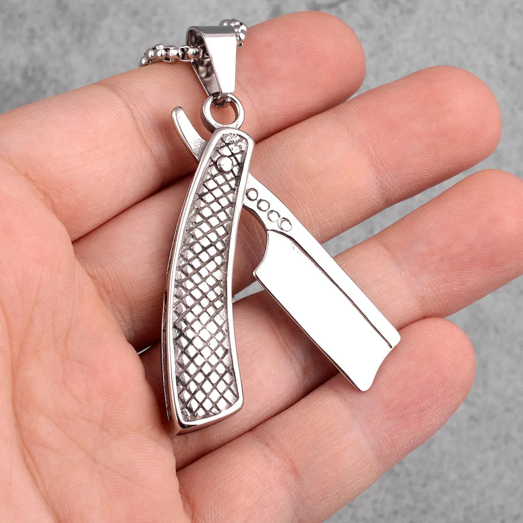 PENDRA Haircut Razor Barber Steel Necklace
