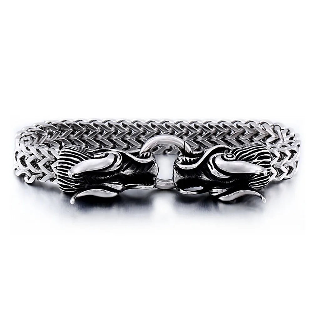 PENDRA Wolfcrest Stainless Steel Animal Cuff Bracelet