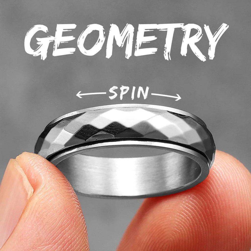 PENDRA Cuts Spinner Rock Steel Ring