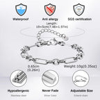New Fahison Men's Chain Bracelet,Stainless Steel Silver Color Adjustbale Link Wristband,Hip Hop Jewelry Gift