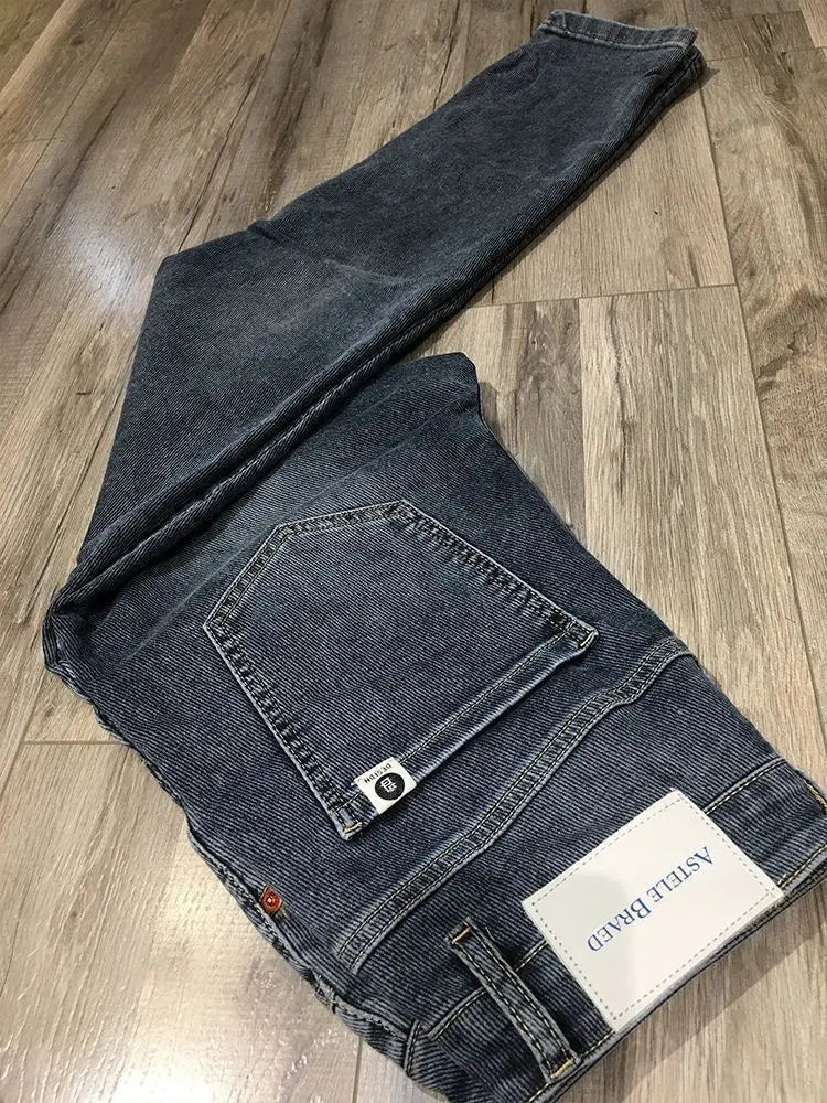 Fashion Men's Casual Denim Jeans High-quality Slim Fit Spring Autumn Blue Stretch Cowboy Stylish Luxury Clothing Men Trousers