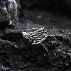 Angel's Wing Feather Ring for Men Boys, Metal Opening Ring Adjustable Ring,Rock Punk Jewelry Anniversary Birthday Gifts
