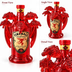 Fantasy Five Dragon Glass Liquor Decanter Red Spirits Bottle Decorative Whiskey Container for Home Bar Display