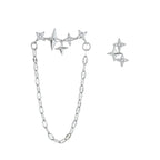 PENDRA Silver Stamp Asymmetrical Earrings