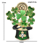 PENDRA Shamrocka Opal Shamrock Leaf Brooch