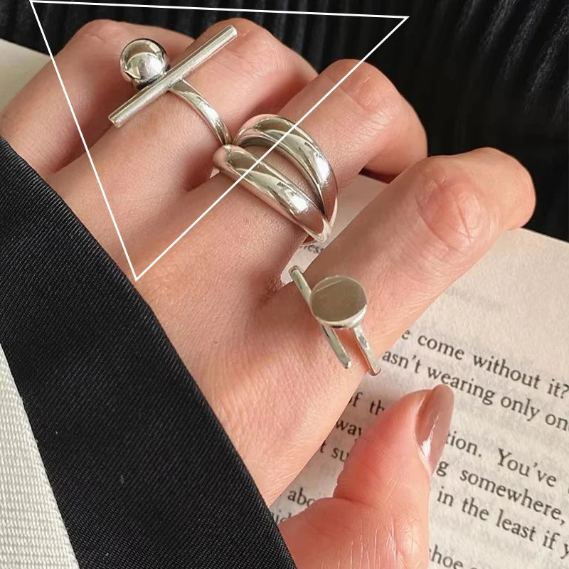 VENTFILLE 925 Sterling Silver Double Layer Vintage Twisted Ring For Female Gift Trend Open Adjustable Design Jewelry Wholesale