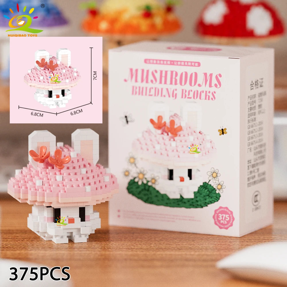 PENDRA Cute Mushroom Micro Building Set