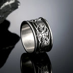 PENDRA Wolf Crow Rune Ring