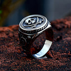 PENDRA Piratefang Double Knife Skull Ring