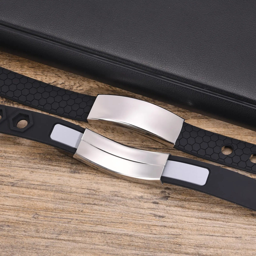 Free Engrave Silicone Bracelets for Men Boys,New Anti Static Custom ID Wristband,Personalized Jewelry