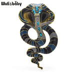 PENDRA Big Enamel Cobra Snake Brooch
