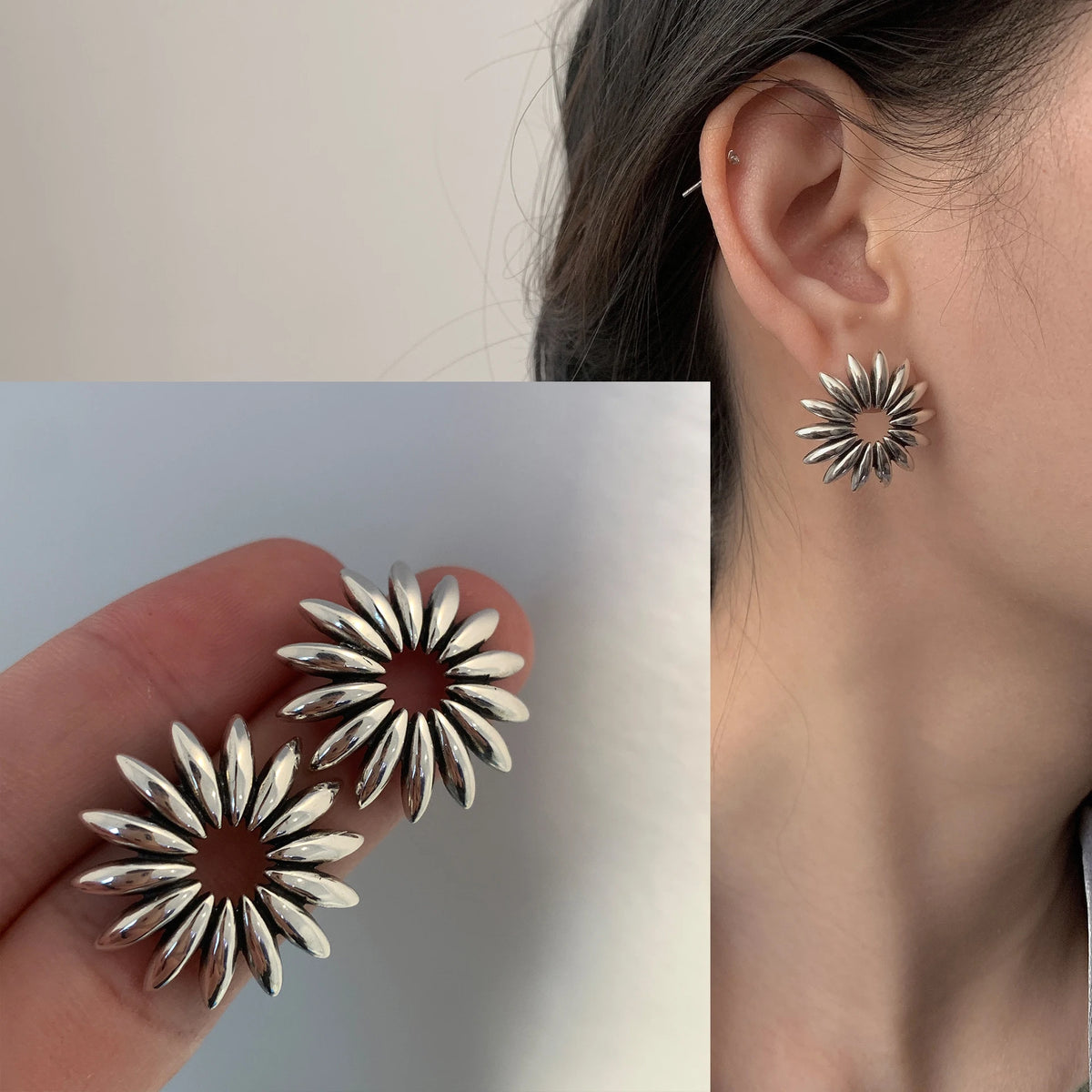 VENTFILLE 925 Sterling Silver Diamond Studded Hoop Earrings for Women Ear Buckle Circle Trendy Jewelry Gift Dropshipping