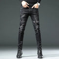 Spring Summer White Hot Drill Ripped Cowboy Korean Style Streetwear Men Washed Luxury Holes Slim Hip-hop Stylish Jeans Trousers