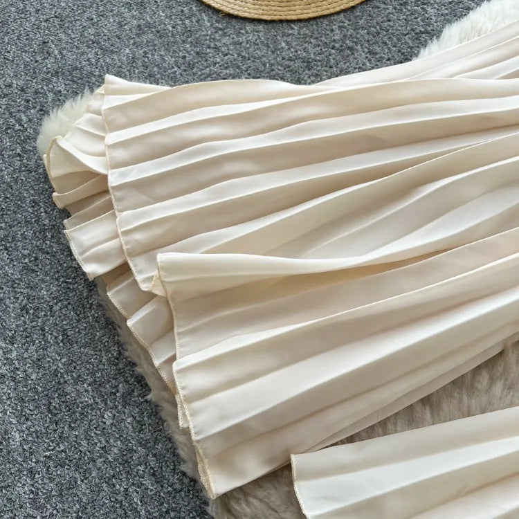 Korean version light mature style high waisted pleated wide leg pants women's spring commuting loose high-end fashion pants