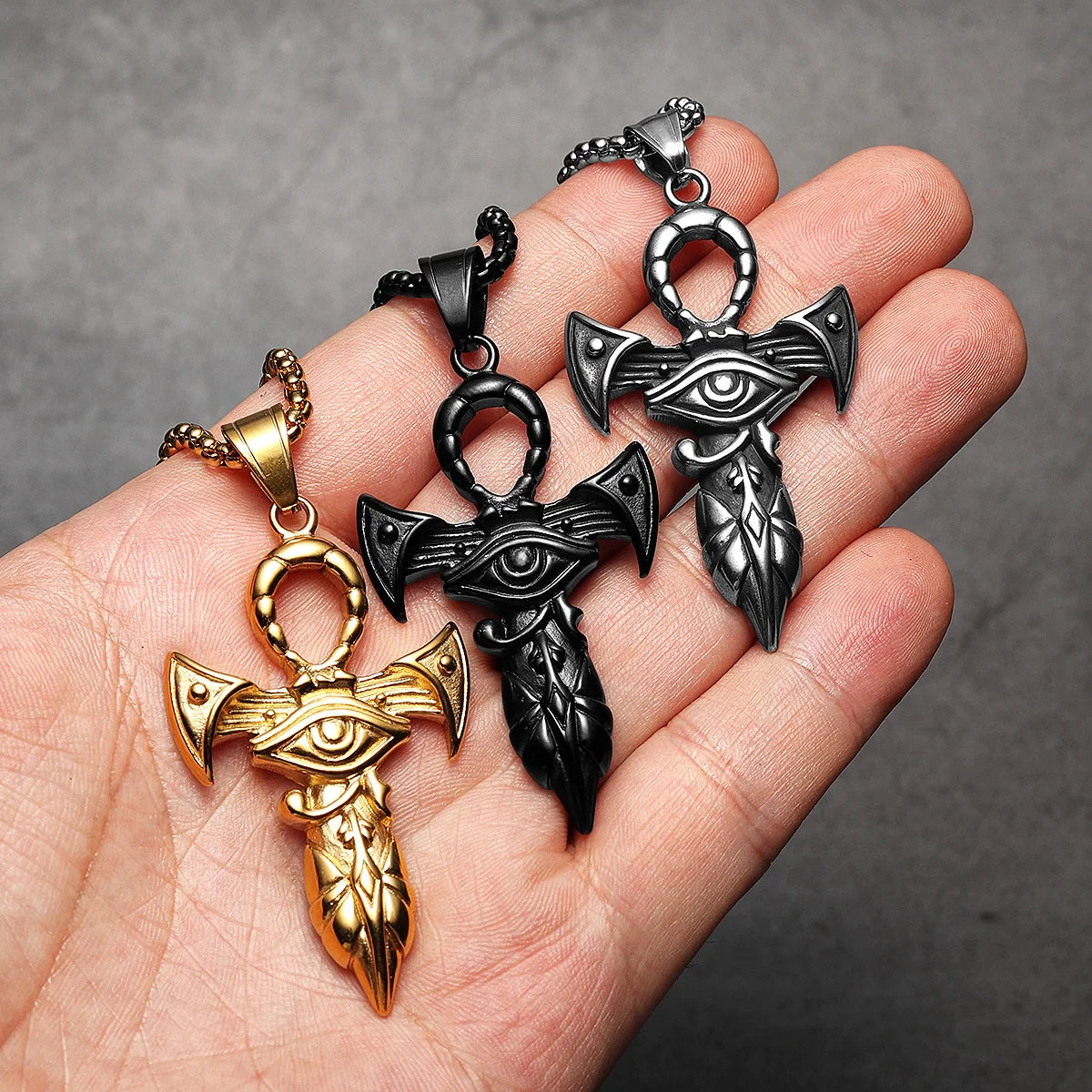 PENDRA Eye Horus Steel Necklace